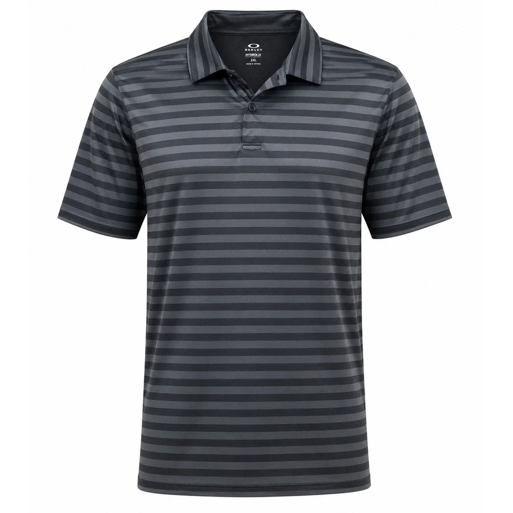 Oakley Hydrolix Striped Golf‎ Polo Shirt mens 2XL performance athletic preppy